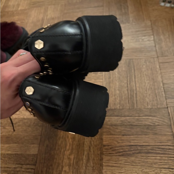 Italian Black Studded Women's platform shoes - Picture 7 of 8